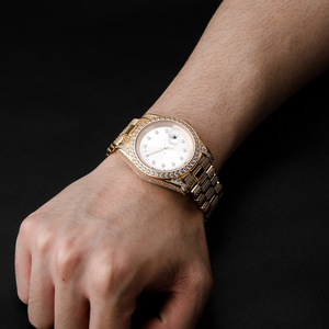 Reloj de Lujo <span class=keywords><strong>para</strong></span> <span class=keywords><strong>Hombre</strong></span>, Resistente al Agua, de Cuarzo, con Incrustaciones de Diamantes CZ, Movimiento Mecánico Japonés <span class=keywords><strong>Citizen</strong></span>, con Moissanita - Product Image 3