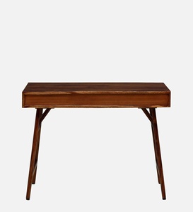 Bureaux d'ordinateur réglables modernes Zena en teck massif de haute qualité avec finition brun foncé pour le bureau, la maison et l'école - Product Image 6