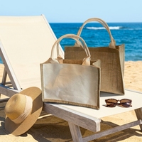 Sac de shopping en jute et lin personnalisé avec logo, écologique, réutilisable, personnalisation en gros, service OEM ODM