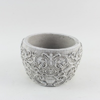 Pot de fleurs en ciment nordique durable fait à la main de haute qualité avec pieds en bois pour la décoration de la maison et du jardin