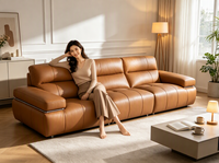 Ensemble de meubles de salon de luxe moderne, nouveau design, canapé inclinable avec porte-gobelets, fonction USB, en cuir électrique