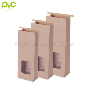 PYC, venta al por mayor, personalizado, ventana abierta, Kraft, bolsas gruesas impermeables, tuerca, sello de fruta, bolsa de papel transparente - Product Image 6