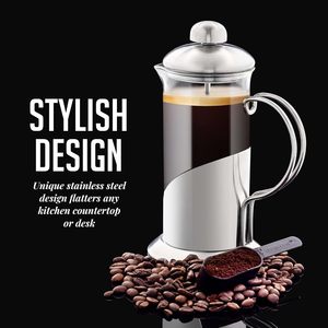 เครื่องชงกาแฟเฟรนช์เพรสแบบแก้วบอโรซิลิเกตพร้อมก้านกดสแตนเลส - Product Image 5