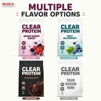 Sachet d'emballage nutritionnel plat refermable personnalisé en gros avec fermeture éclair pour poudre de protéines de lactosérum