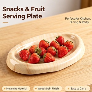 Plato de Frutas Creativo de Melamina, Bandeja de Servir Ovalada Irregular para Decoración del Hogar, Sin Dropshipping - Product Image 1