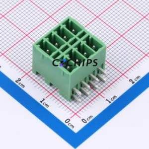 DB2ERHB-3.5-2*4P-GN Plug-in Terminal Block Bent Lead Through Hole,P=3.5mm Board-to-Board / Socket - Closed 2x4P 3.5mm Green - Product Image 1
