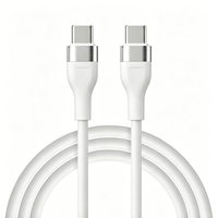 Câble USB-C vers USB-C flexible en silicone 1M/2M 60W 100W, cordon de charge rapide souple pour iPhone 15/16 MacBook iPad Pro