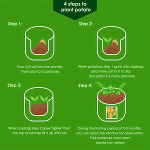 تصفية أكياس الزراعة - أكياس نباتات مستديرة خضراء اللون مناسبة للحدائق والخضروات والبطاطس - Product Image 6