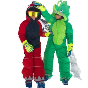 Kids Ski Suit for Boys/Girls Winter Thick Warm Overalls Kids Outdoor Sets Children Snowsuits Cartoon Waterproof Ski Jumpsuits