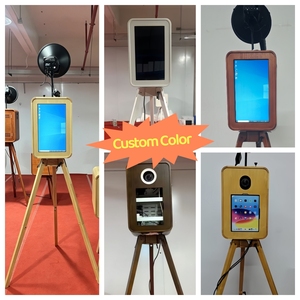 Photomaton portable rétro en bois à double écran tactile, miroir selfie pour location de mariage, fêtes et événements MX-DW-01 Wo - Product Image 1