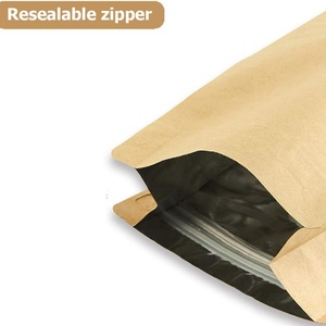 Bolsa de Café Ecológica de Papel Kraft Impresa Personalizada, Bolsa de Empaque para Granos de Café con Fondo Plano, Válvula y Cierre, OEM/ODM - Product Image 4