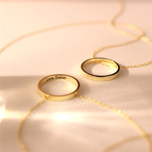Collar Personalizado Minimalista con Colgante de Anillo de Acero Inoxidable con Mensaje Secreto Oculto - Product Image 2