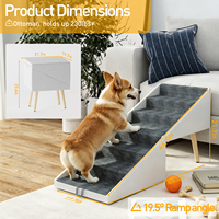 Escabeau pliable 2-en-1 pour chien, 6 marches, pour lit ou canapé surélevé, rampe pour animaux, tabouret-chaise