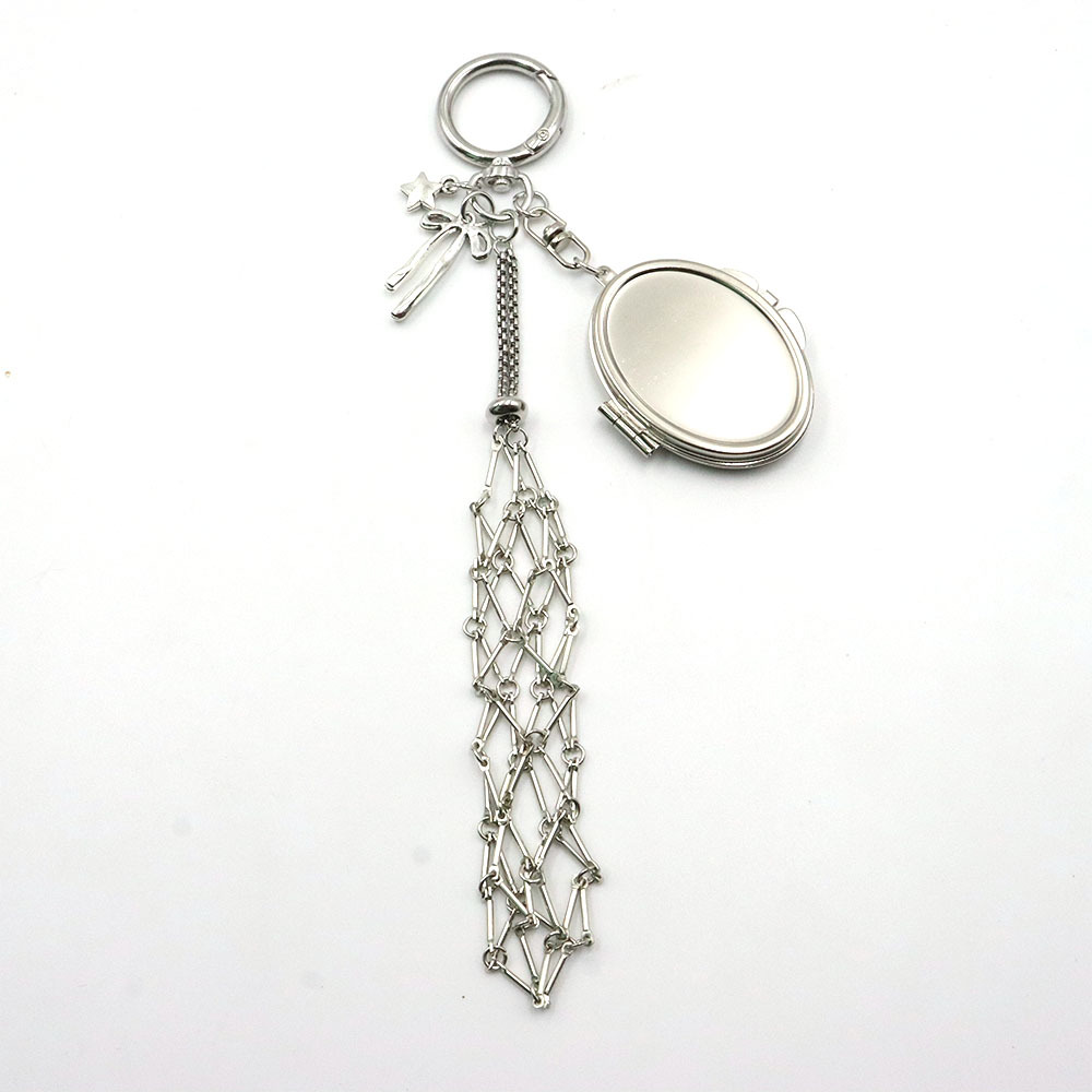 Filet en alliage d'argent avec miroir ovale