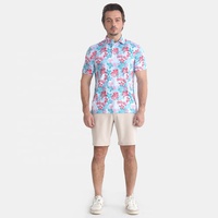 Camisas de Golf con Diseño de Patrón Personalizado para Hombre, Secado Rápido, Logotipo Bordado, Estiramiento en 4 Direcciones, Sublimación Completa, Polo