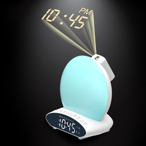 Réveil intelligent avec lumière, 2 db, 7 couleurs, réveil <span class=keywords><strong>du</strong></span> <span class=keywords><strong>soleil</strong></span>, radio d'aide au sommeil, Projection à double FM horloge et alarme - Product Image 1