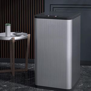 Inox garbage bin double-layer design smart chip automatic plastic garbage change trash bin large capacity stainless steel home