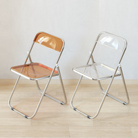 Chaise de salle à manger moderne créative transparente en acrylique pliable durable dossier empilable en plastique PC pour la maison et les écoles meubles