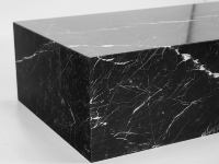 Table basse en marbre noir Nero Marquina personnalisée SH STONE, socle bas, design rectangulaire moderne, meubles de salon