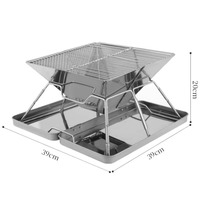 Barbecue pliable portable en acier inoxydable avec logo personnalisable pour camping, pique-niques, activités de plage, cuisson au charbon de bois
