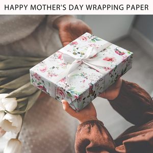 Yarcony Gift <b>Wrapping</b> <b>Paper</b> Roll 17 Inch X 33 Feet Pink Floral Bird Design For Wedding Bridal Shower - Product Image 6