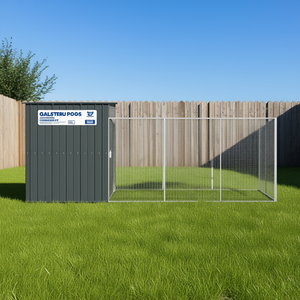 Nichoir pour chien Galsteru Poos 84.3x179.9x71.3 en acier galvanisé, abri extérieur pour animaux de compagnie de grande taille - Product Image 2