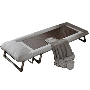 Folding Recliner Bed With Adjustable Backrest Portable Nap Bed For Home Office Outdoor Use Gray And Black Color Foam Filling - Product Image 5