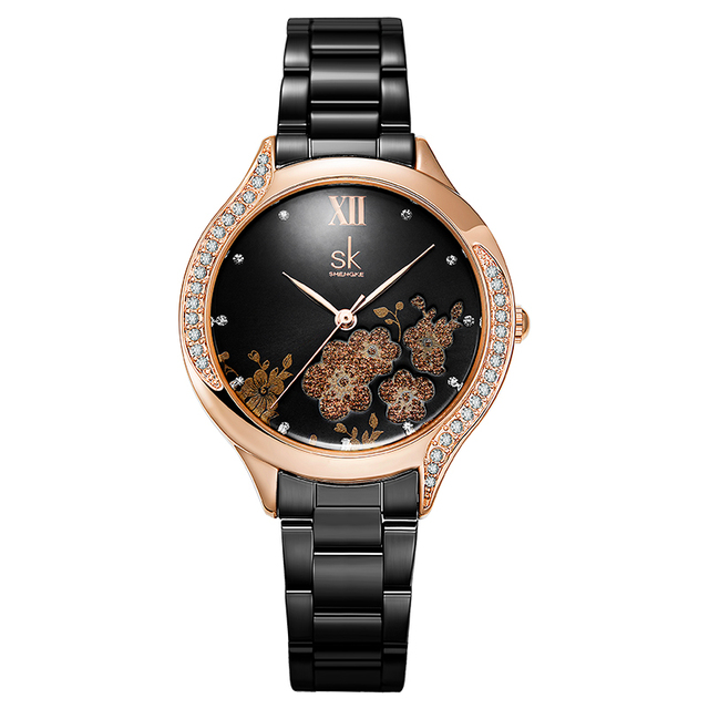Women Fashion Flower Moissanite Watch Lady Fancy Watches K0172  for Girl Wrist Reloj De Lujo Luxury Diamond Quartz Watch