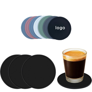 Rubber Soft Pvc Drink Tea Coffee Coaster Wholesale Custom Logo Cup Holder Coaster Silicone Drink Cup Coaster for Souvenir