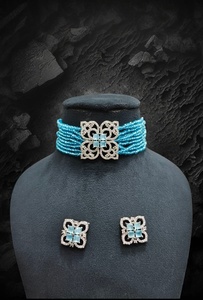 Ras du cou indien fabricant de collier en laiton AD ensemble de pendentifs tendance pour les vêtements de fête de mariage des femmes - Product Image 6