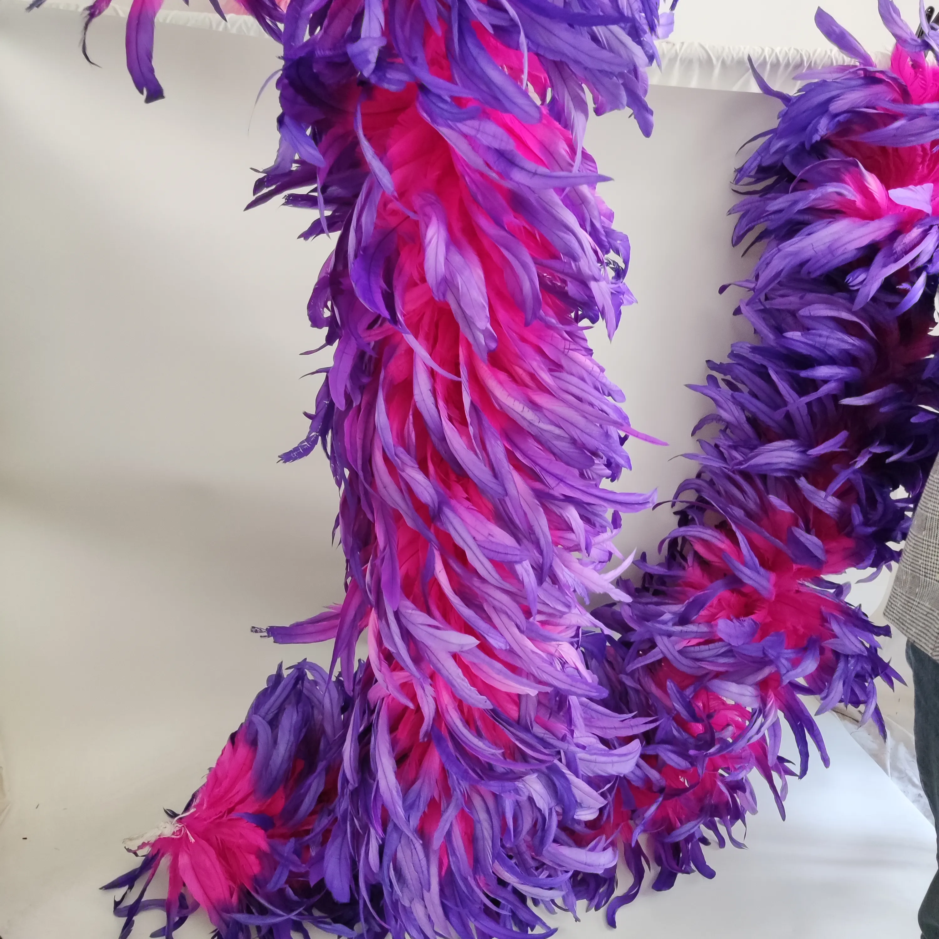 Halloween Costume Decoration with Turkey Flat Feather Boa 2 Yards -Long Royal Blue, 200 g Large Feather Boa Dress Up Party 