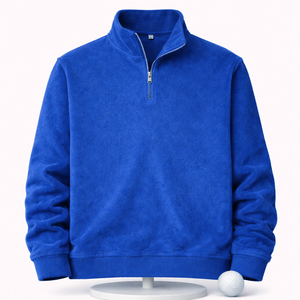 เสื้อสเวตเชิ้ตผ้าเฟรนช์เทอร์รี่แบบสวมหัว ซิป ¼  สำหรับเล่นกีฬา ออกกำลังกาย หรือเล่นกอล์ฟ  งานปักลายแบบกำหนดเองสำหรับฤดูหนาว - Product Image 3