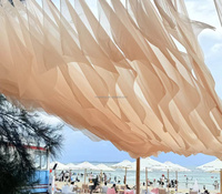Muwei ROMANTIC Tissu de drapage de plafond pour mariage, en tulle ondulé fluide effet vent, pour la décoration de toits, de scènes, d'événements et de fêtes