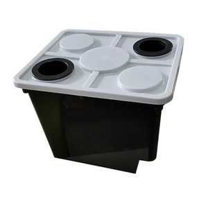Seaux Bato noirs/beiges de 11 litres avec coudes, couvercles blancs à un/deux/quatre trous, seau hydroponique néerlandais pour tomates et herbes - Product Image 3