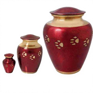 Fournitures en gros pour les funérailles pour un être cher garder les cendres la plus belle urne de crémation pour animaux de compagnie pour les cendres disponibles différentes nuances de rouge pour les funérailles - Product Image 1