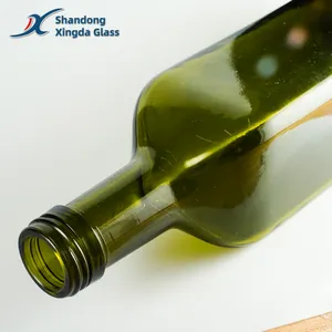 Custom Design Empty Transparent 275ml Square Olive Oil Dark Glass Bottles For Kitchen Olive Oil Supplier