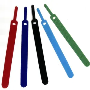 Colorful Fastening wraps tape double side adjustable self locking back to back hook and loop cable tie strip