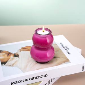 Recipiente de Cera de Soja Resistente ao Calor, Frasco de Vidro Redondo de Luxo Vazio para Fabricação de Velas por Atacado - Product Image 4