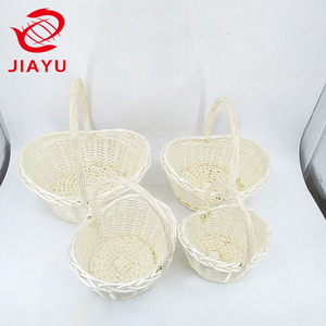 Cesta de mimbre tejida blanca para frutas, bonita cesta de flores para boda con decoración <span class=keywords><strong>natural</strong></span> hecha a mano para el hogar, 10% de descuento, venta al por mayor - Product Image 4