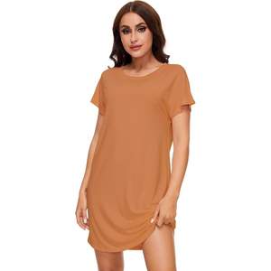 Chemise de nuit personnalisée pour femme en viscose de bambou, douce, à manches courtes, légère et rafraîchissante, taille S à XXL - Product Image 1