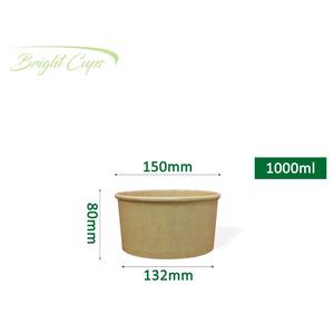 Venta al por mayor de contenedores desechables para alimentos de 1000ml, tazón de papel Kraft para ensalada, juego de cuencos para ensalada de papel, proveedor de productos filipinos - Product Image 2