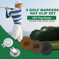 Cadeau de marqueurs de balle de golf de logo personnalisé plusieurs couleurs en cuir de haute qualité marqueur de balle de golf pour la gravure au laser