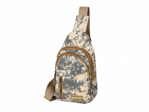 Borsa da petto mimetica da uomo OneFitFable in nylon con quattro cerniere a strappo per uso quotidiano in tutte le stagioni - Product Image 1