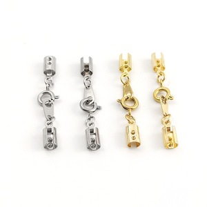 Stainless Steel <b>Rope</b> Clip Connecting Buckle Round Dot Waxed For <b>Bracelet</b> Making AN-828 - Product Image 1