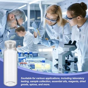 30ml phòng thí nghiệm lọ thủy tinh trong suốt Borosilicate lọ với cao su Stopper uốn đầu mũ mẫu nhựa hàng đầu phòng thí nghiệm chai - Product Image 2