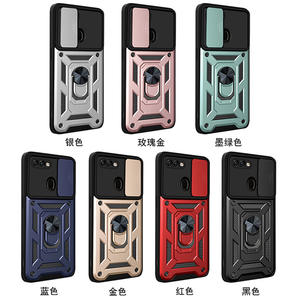 Shun Jia TPU PC armatura antiurto <span class=keywords><strong>custodia</strong></span> per telefono cellulare per <span class=keywords><strong>OPPO</strong></span> A5S include Push Window anello di ricarica magnetico porta telefono impugnatura - Product Image 2