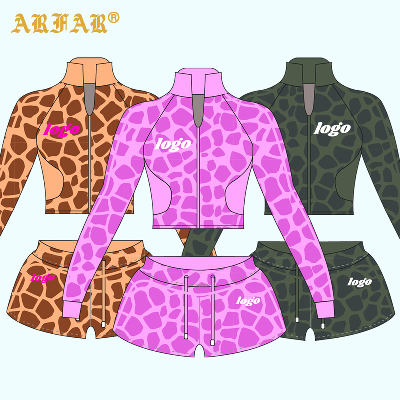 Women Custom Streetwear Workout Sets Embroidery