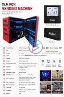 Mini máquina expendedora automática de 9 carriles con estantería en espiral y monitor publicitario táctil de 15.6 pulgadas para baños femeninos