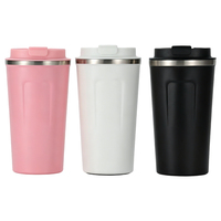 Vaso Térmico Ecológico de Acero Inoxidable de Doble Pared de 380 ml y 510 ml, Taza de Café de Viaje Reutilizable con Aislamiento al Vacío y Tapa