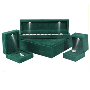 Wholesale Velvet Jewelry Boxes with LED Light High-end Luxury Jewelry Velvet <b>Box</b> Set Jewelry <b>Packing</b> Emballage <b>Box</b> - Product Image 2